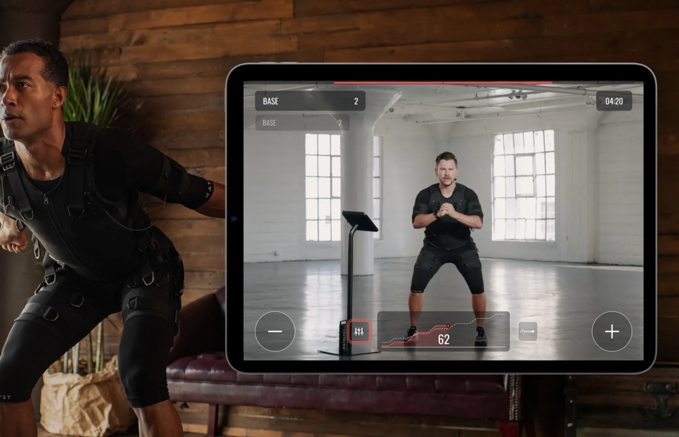 Out-of-box experience and first-run flow for an EMS workout suit