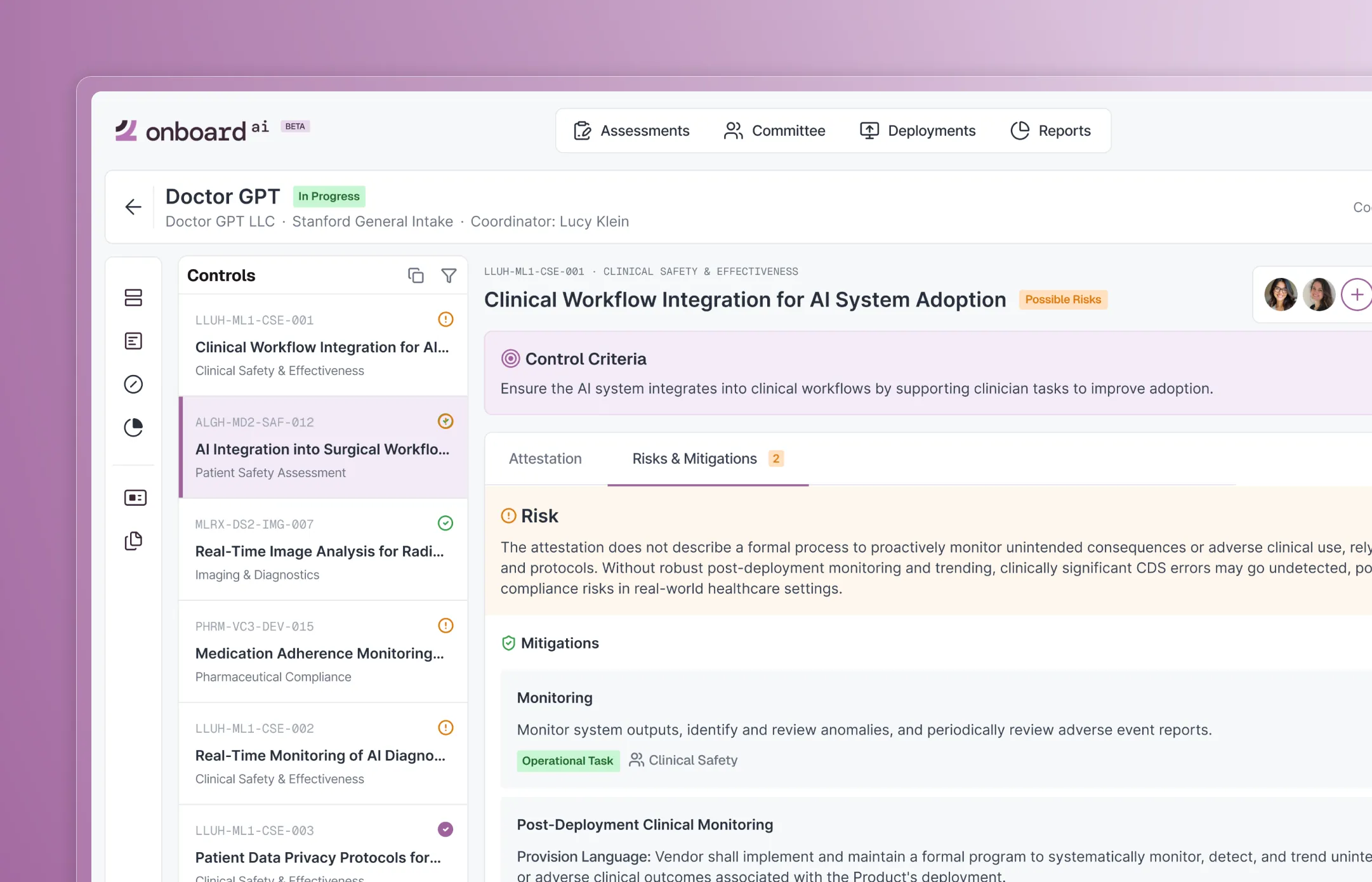 Multi-stakeholder workflows for a medical AI platform.